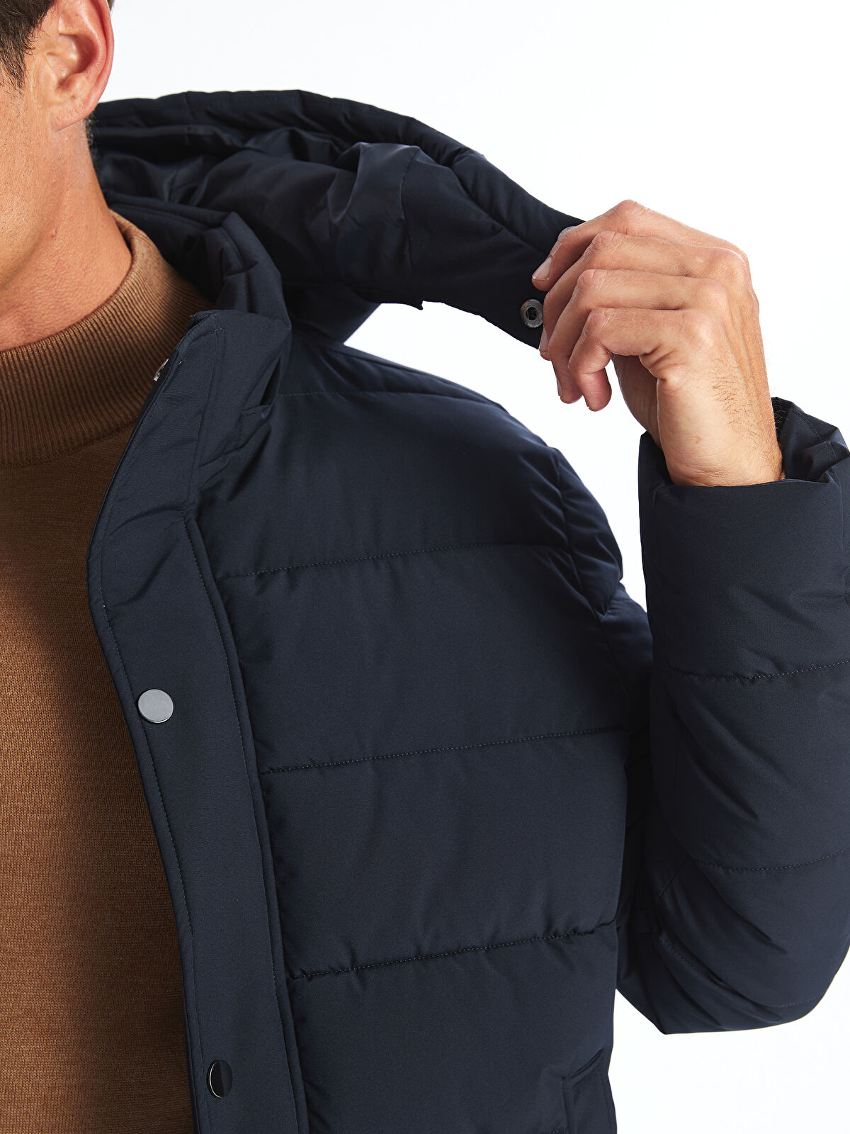 Standard Fit Hooded Men's Coat -W44999Z8-RFD - W44999Z8-RFD