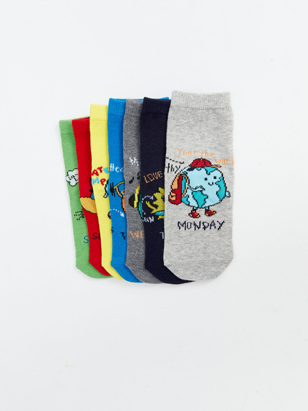 LC WAIKIKI Patterned Boys' Ankle Socks 7 Pack -W47647Z4-K00