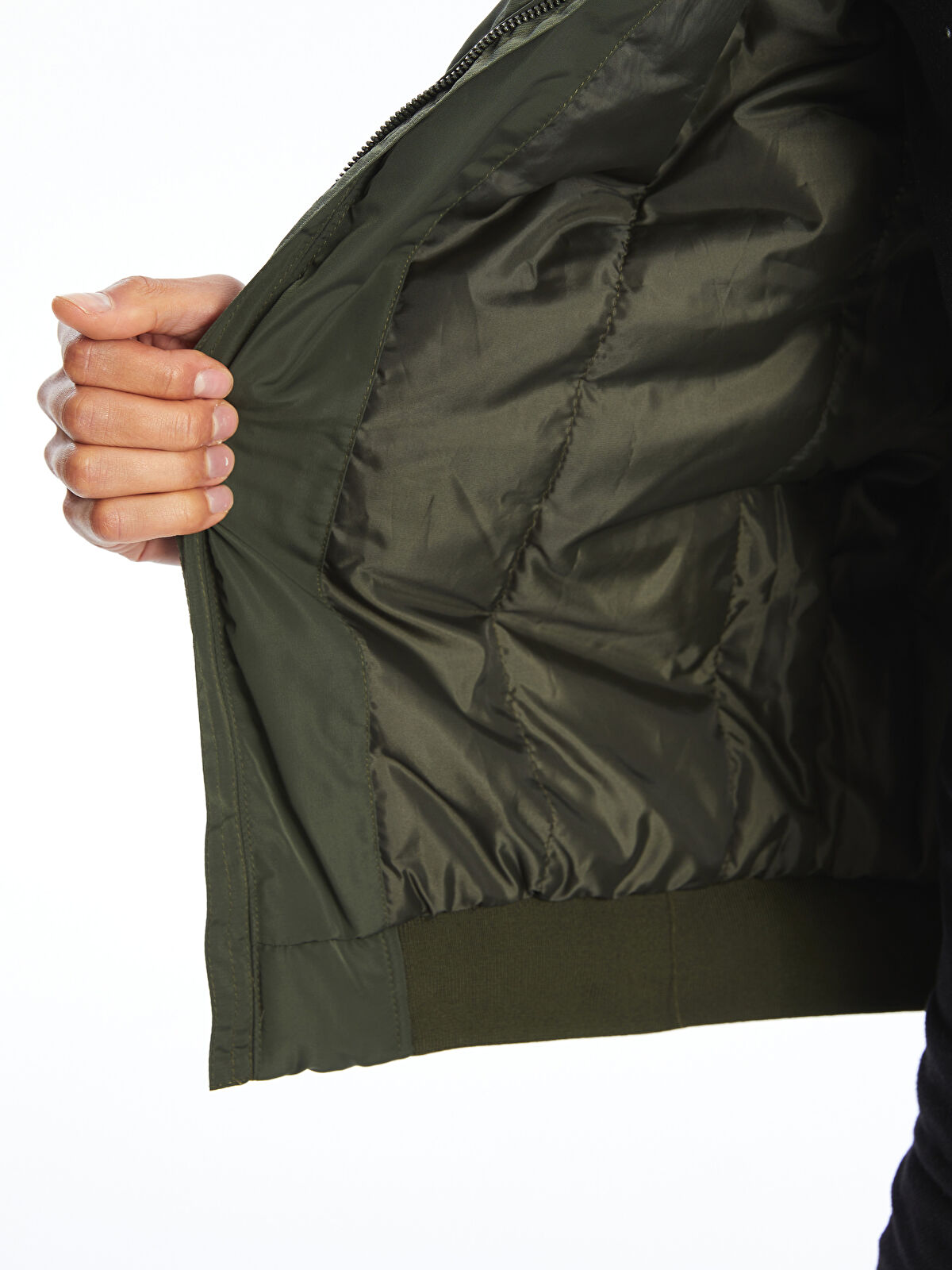 Standard Fit College Neck Men's Bomber Coat -W48323Z8-V9N