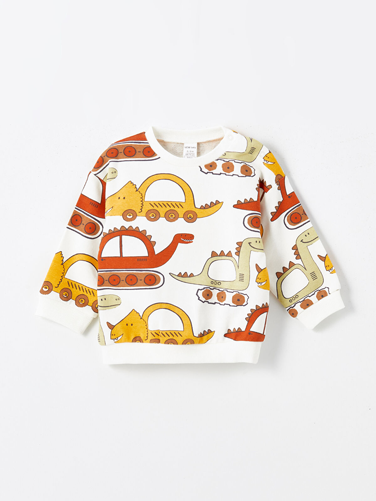 Crew Neck Long Sleeve Printed Baby Boy Sweatshirt and