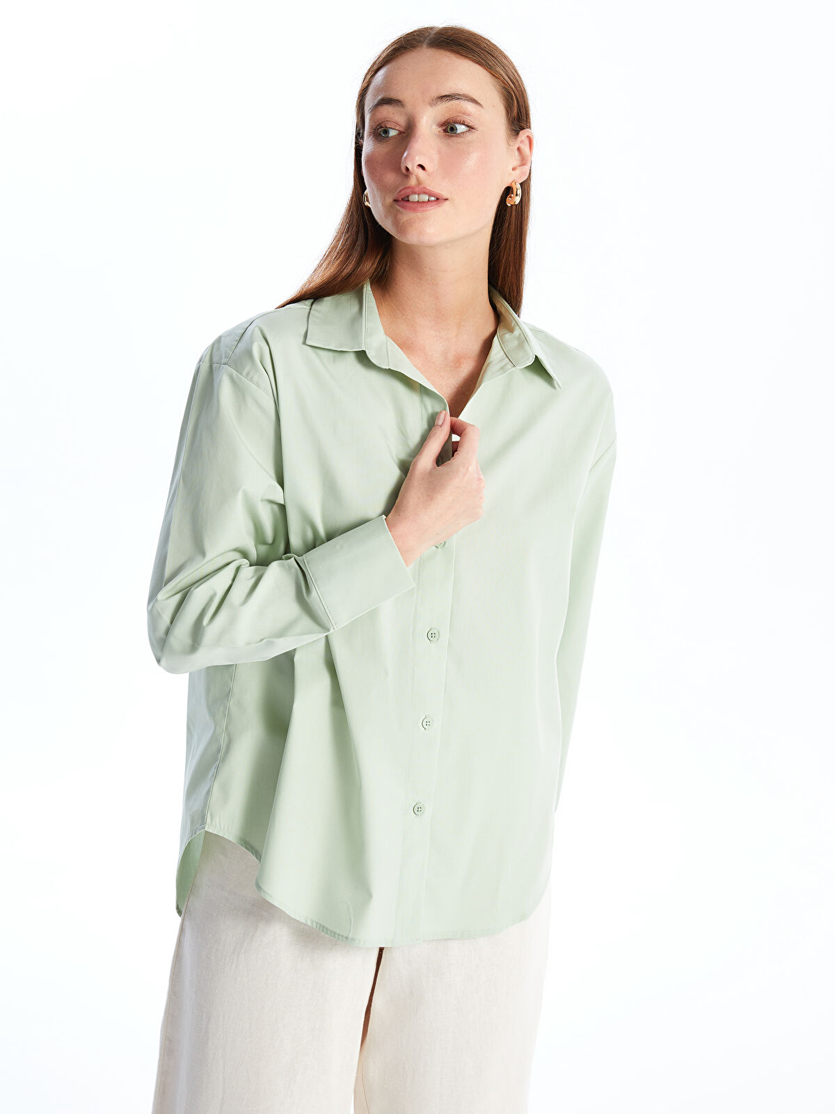 Poplin Women Shirt -W4AT29Z8-FFV - W4AT29Z8-FFV - LC Waikiki