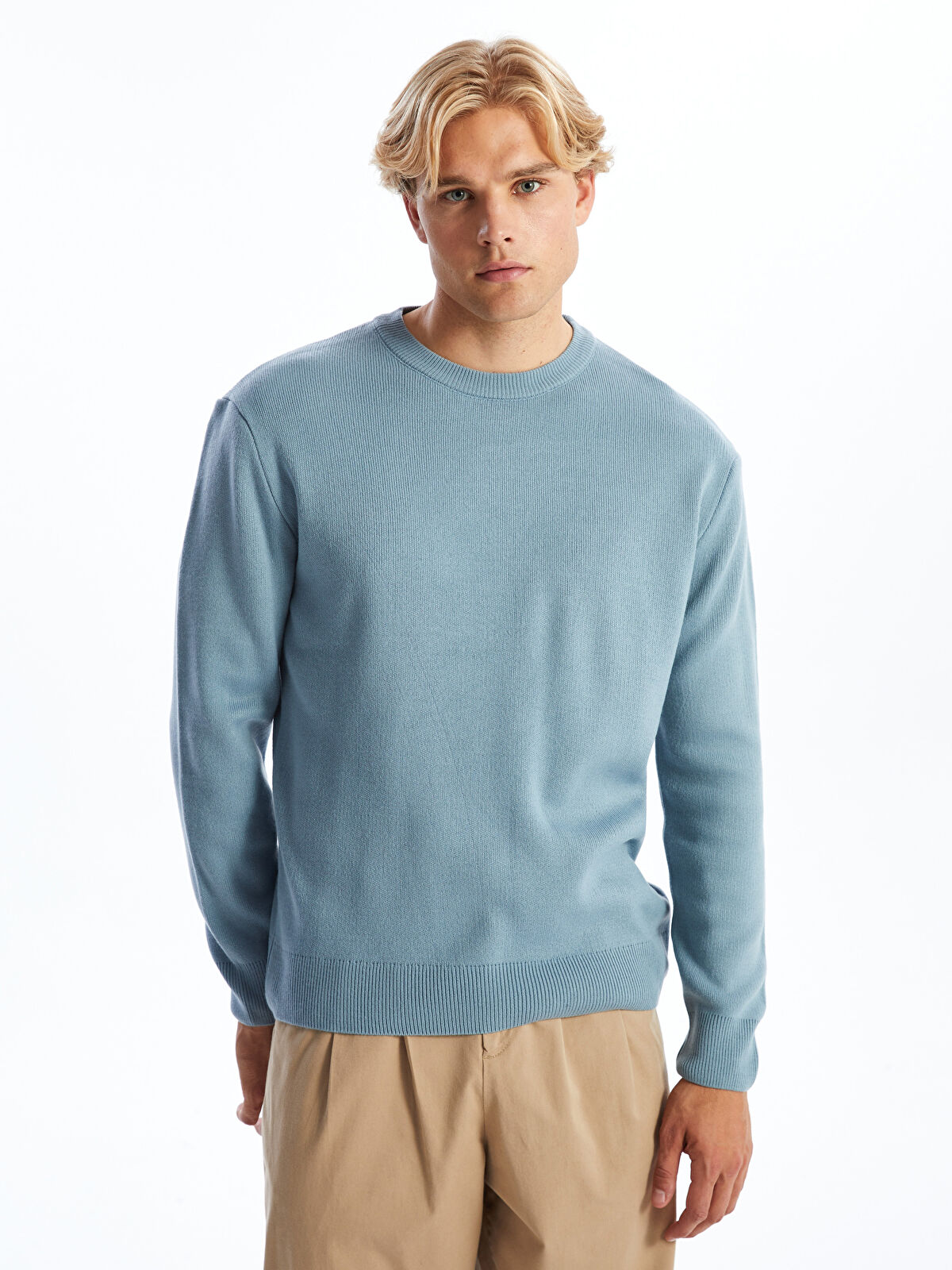 XSIDE Crew Neck Long Sleeve Men's Tricot Sweater -W4BA28Z8