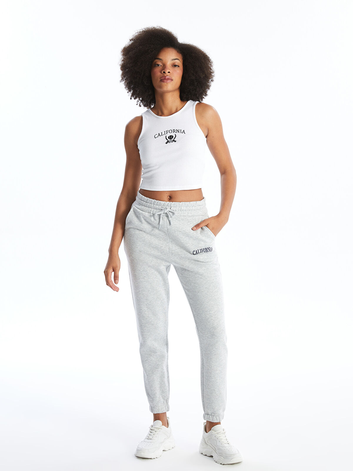 Elastic Waist Printed Women's Thick Jogger Sweatpants -W4BM15Z8-LAL -  W4BM15Z8-LAL - LC Waikiki