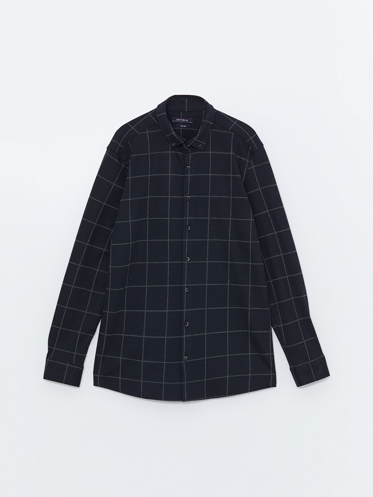 Slim Fit Long Sleeve Plaid Men's Shirt -W4BR64Z8-LGS