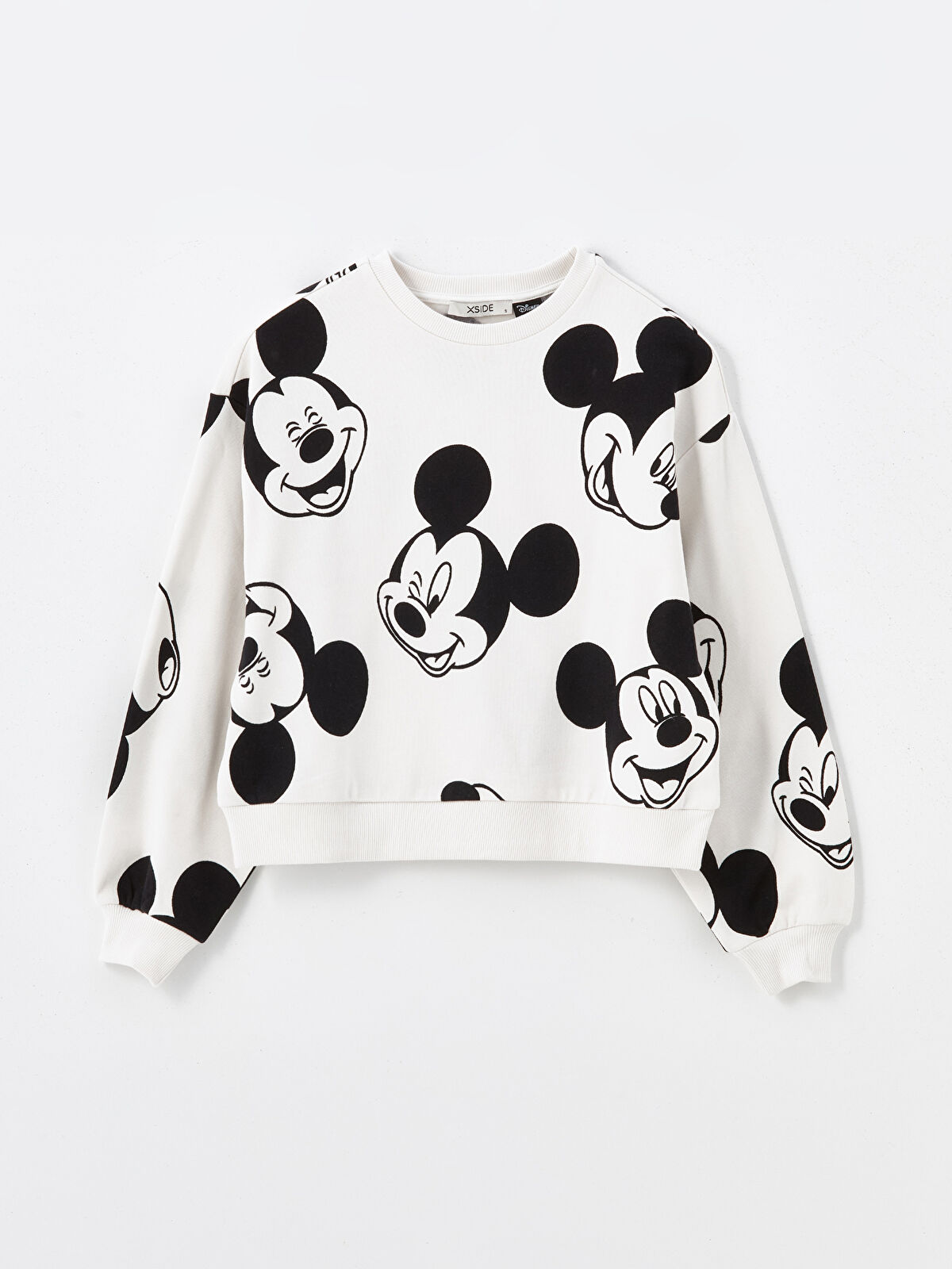 Crew Neck Mickey Mouse Printed Women's Thick Sweatshirt