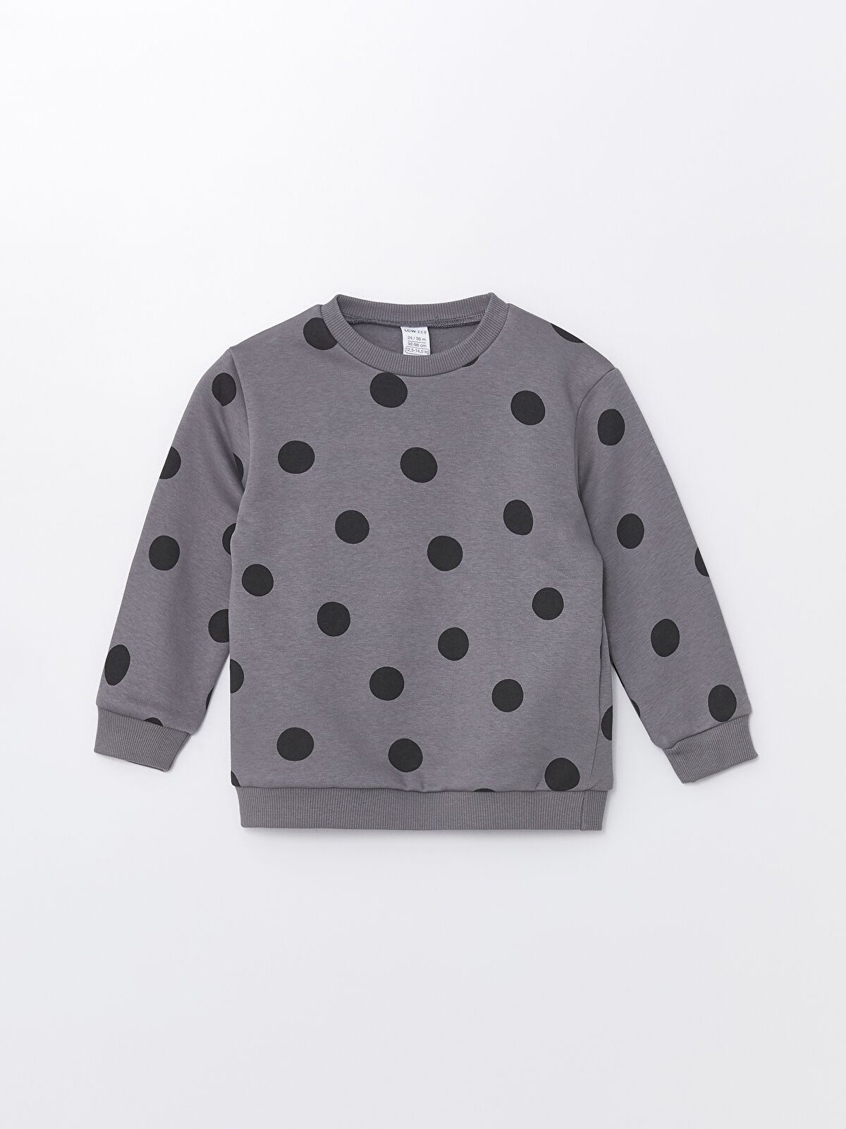 Crew Neck Long Sleeve Thick Polka Dot Girl Sweatshirt W4CG34Z1 LQ9 W4CG34Z1 LQ9 LC Waikiki