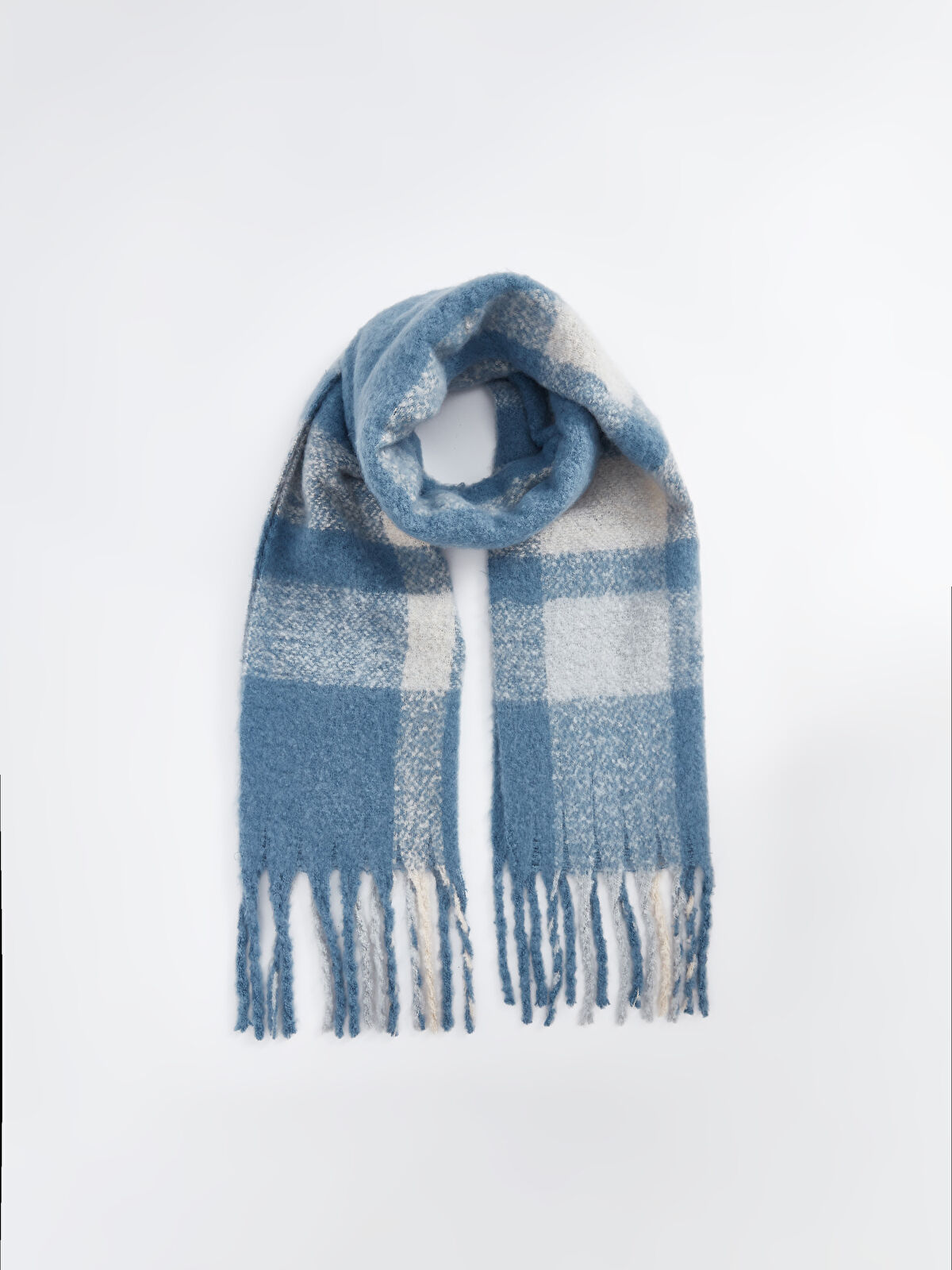 Plaid Patterned Men's Scarf with Tassel Detail -W4EV44Z8-DF3 - W4EV44Z8-DF3  - LC Waikiki