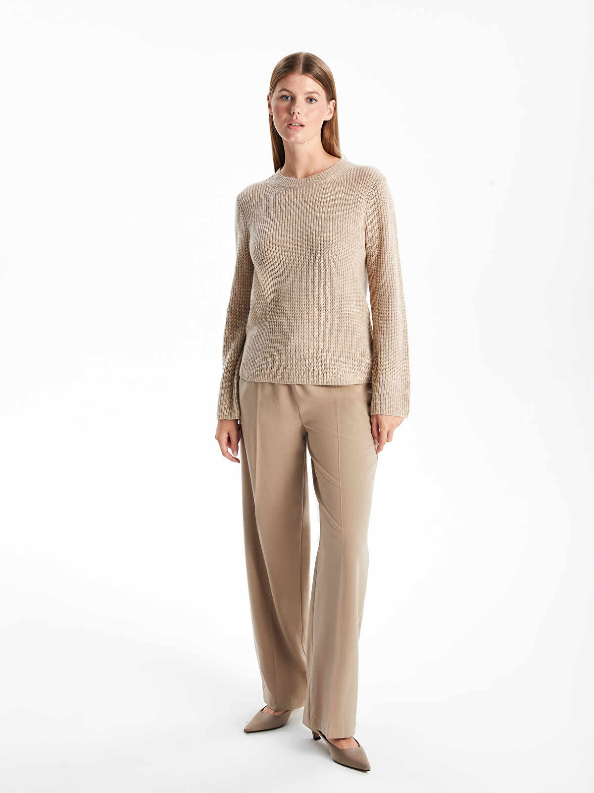 Crew Neck Women's Knitwear Sweater -W4G649Z8-DS3 - W4G649Z8-DS3 - LC Waikiki