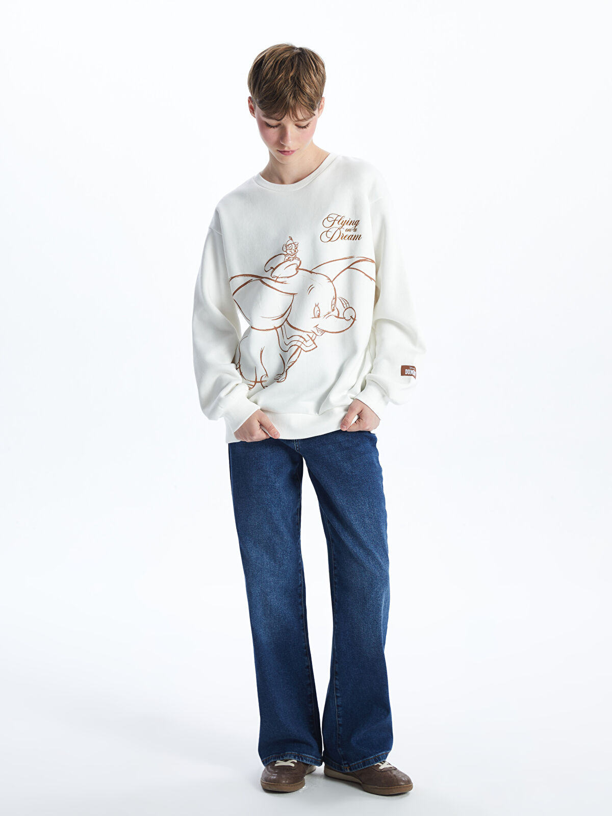 XSIDE Crew Neck Dumbo Printed Women's Thick Sweatshirt