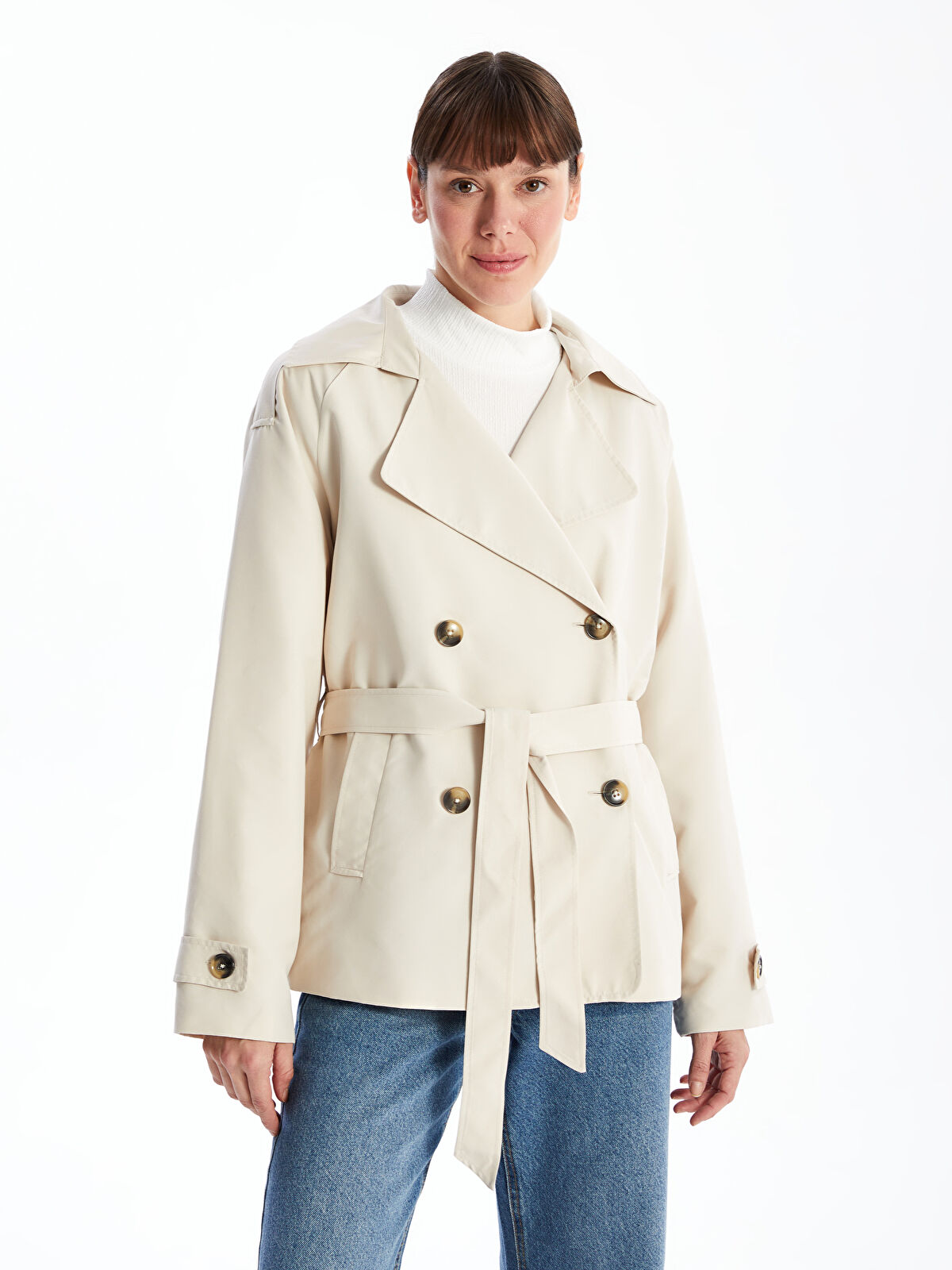 ジャケット・アウター willfully bulgy sleeve belted trenchcoat Belted Short Faux Leather Trench Coat | boohoo