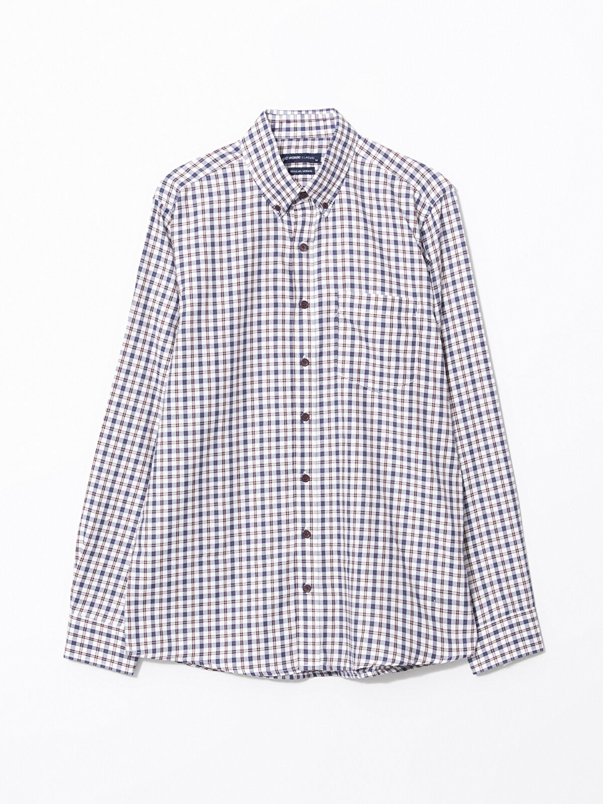Regular Fit Long Sleeve Plaid Gabardine Men's Shirt -S51048Z8-LLH -  S51048Z8-LLH - LC Waikiki