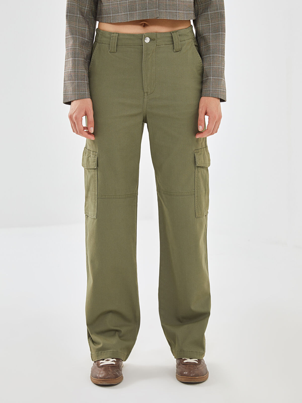 Standard Fit Gabardine Women's Cargo Pants -S53031Z8-PX1