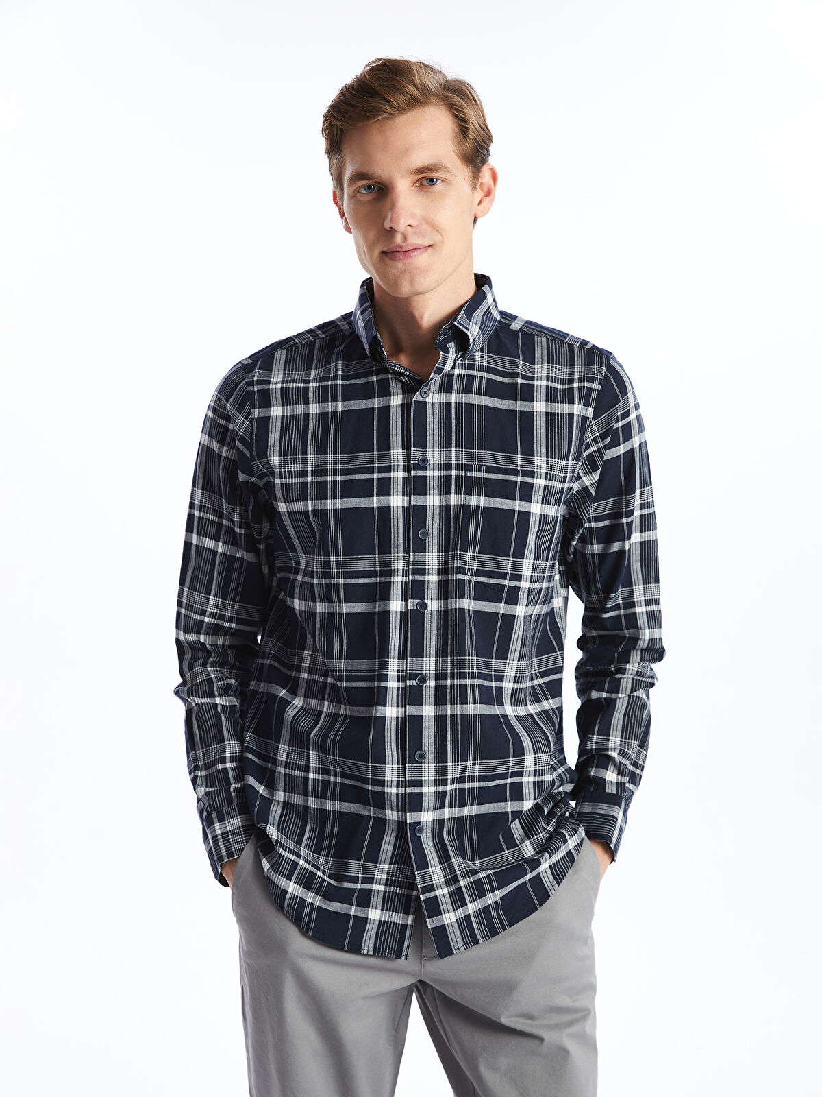 LC WAIKIKI Regular Fit Long Sleeve Plaid Men's Shirt