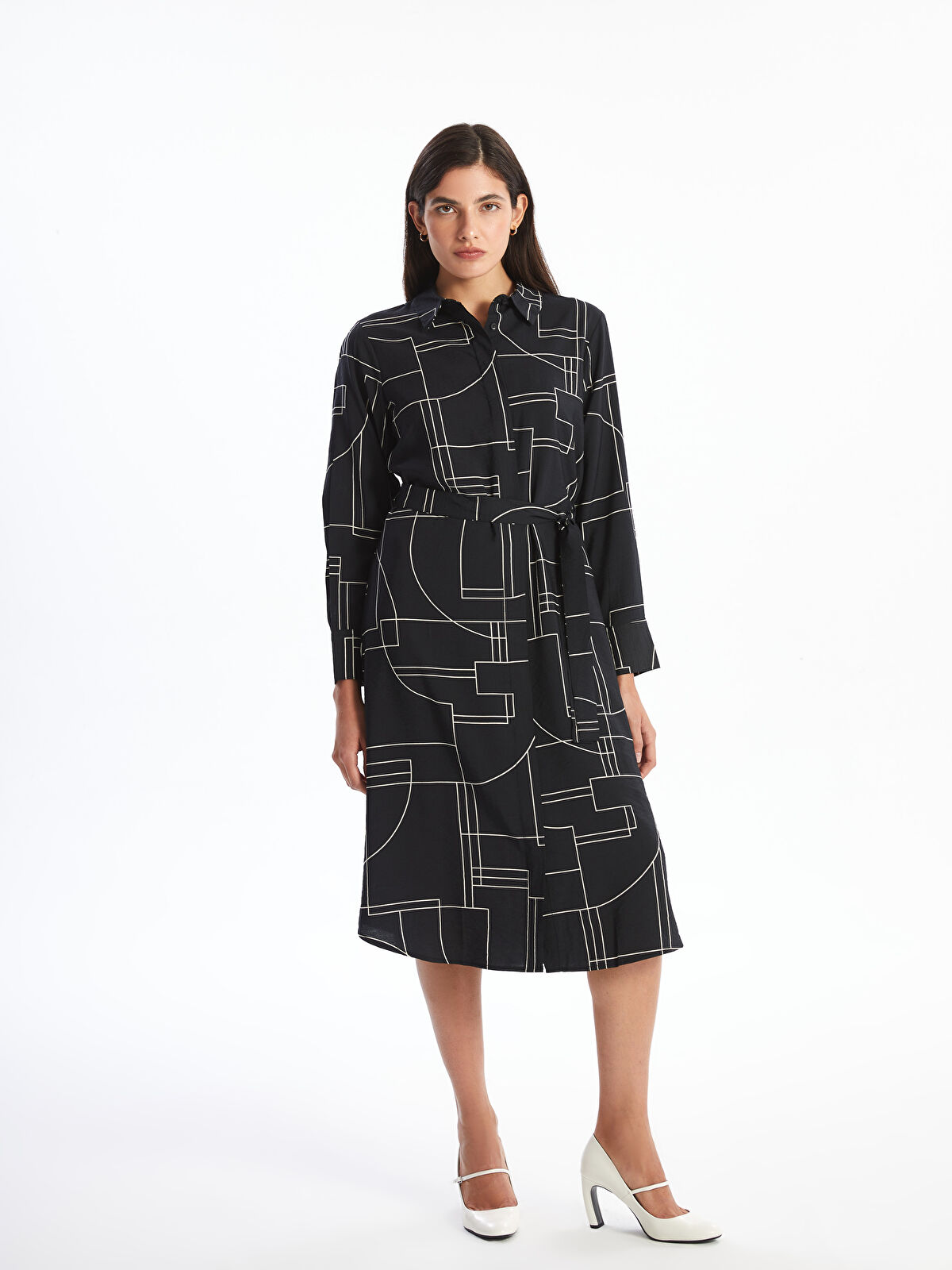 【期間限定】 Patterned Women's -S59507Z8-LQJ Sash with Dress Shirt ジャケット・アウター