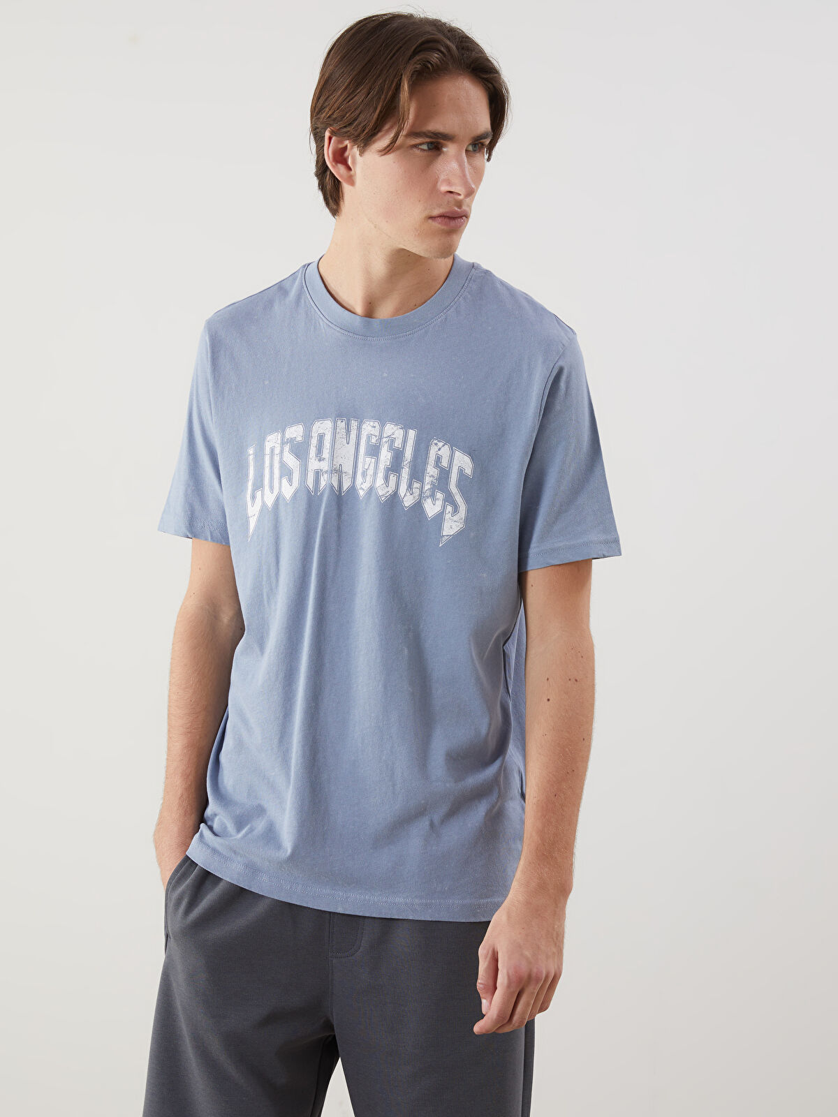 XSIDE Crew Neck Printed Men's T-Shirt -S5FE55Z8-VBW
