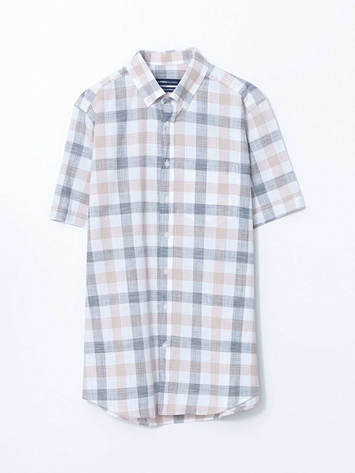 【公式】フジのお歳暮・冬ギフト - WEBカタログ掲載中 Regular -S5FF93Z8 Shirt Men's Poplin Plaid Sleeve Short Fit 靴