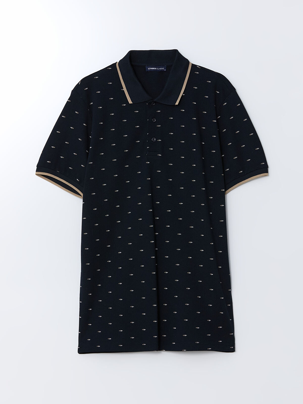 Polo Neck Short Sleeve Patterned Pike Men's T-shirt