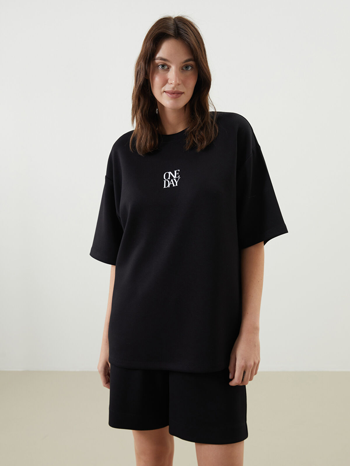 LC WAIKIKI Crew Neck Printed Oversize Women's T-Shirt