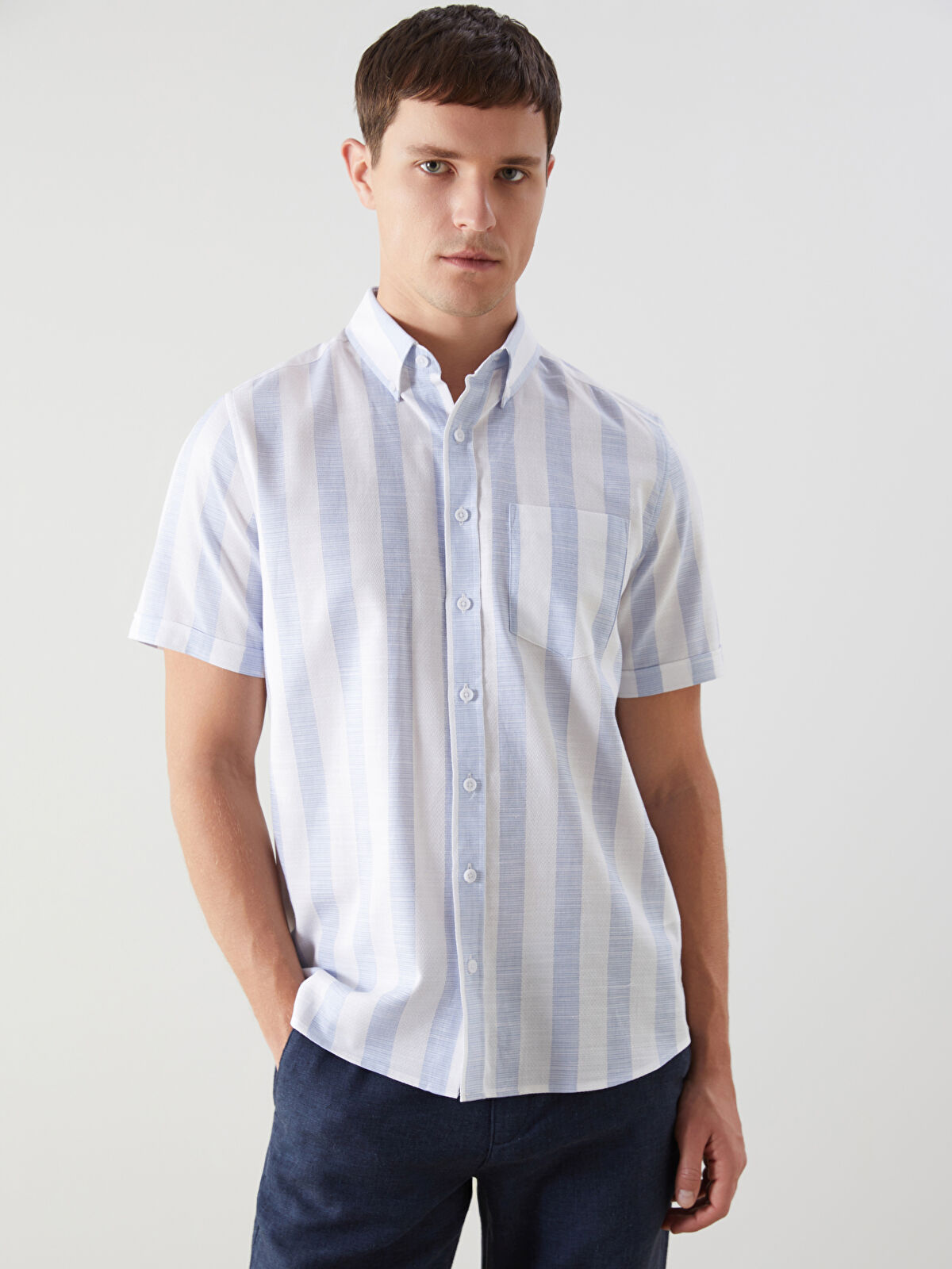 LC WAIKIKI Regular Fit Dobby Pocket Men's Shirt -S5JO88Z8