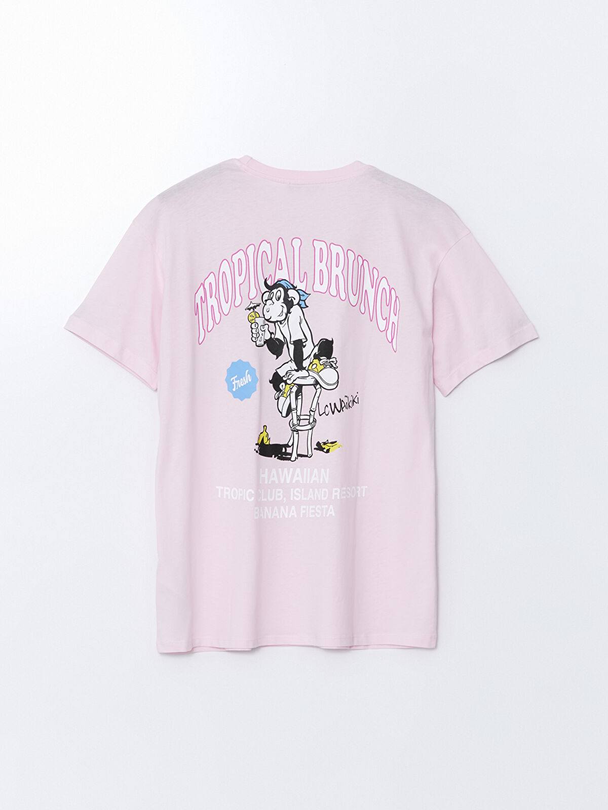 XSIDE Crew Neck Nostalgic Monkey Printed Short Sleeve