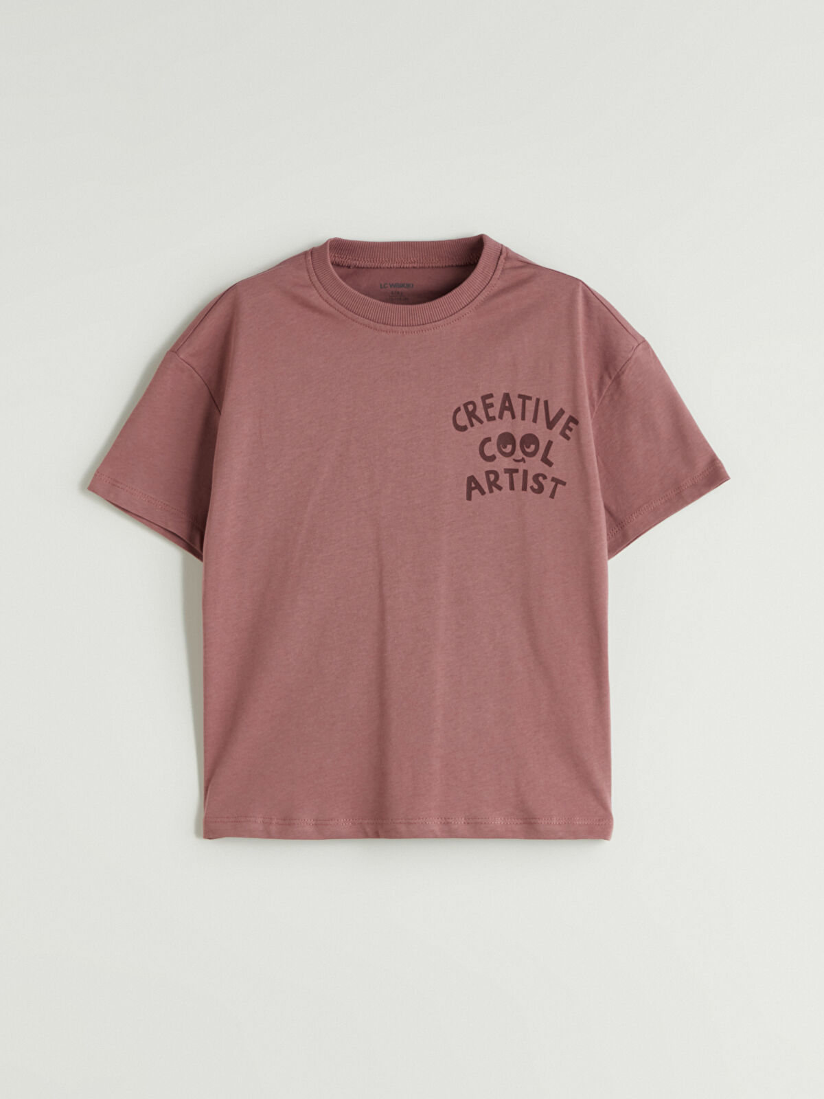 tシャツ PINK PRINTED LETTERING MINI FIT T-SHIRT /0242 レディース メンズ LC WAIKIKI Crew Neck Printed Boys' T-Shirt -S5Q528Z1-H9F