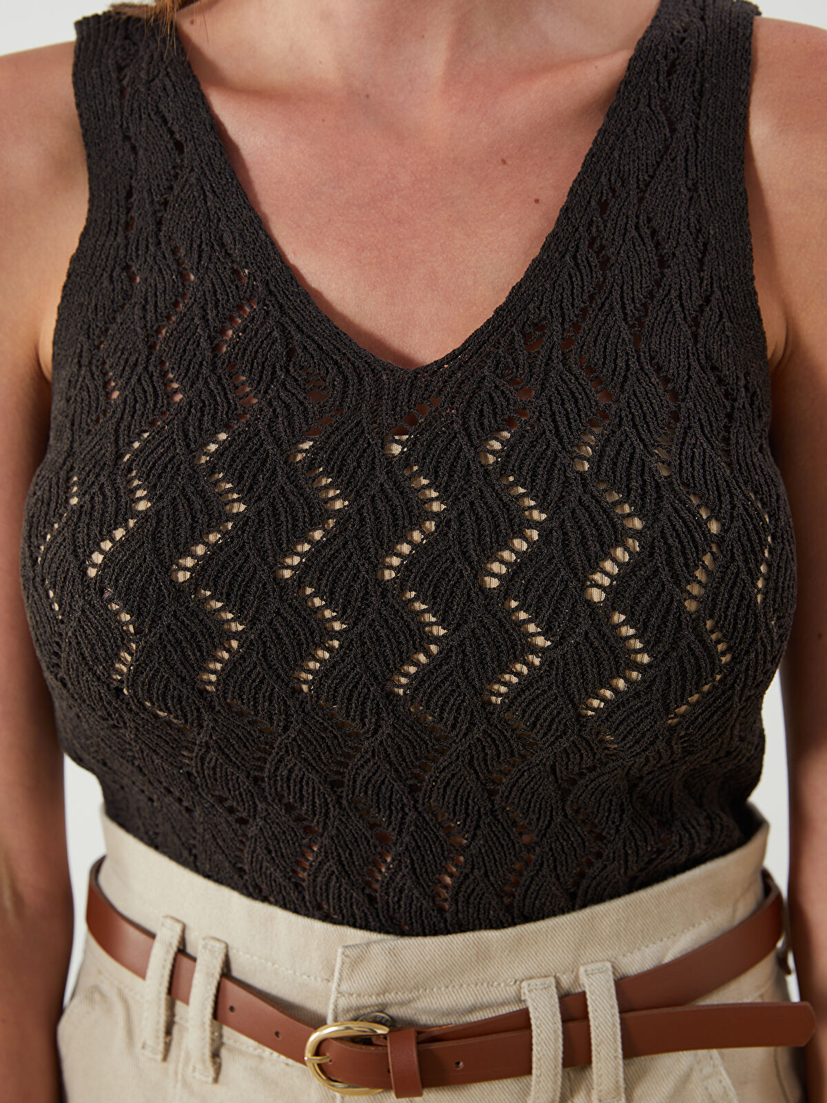 【THE SHISHIKUI】TANK BROWN LC WAIKIKI Woman BROWN Tank Top -S5QK52Z8-HDD - S5QK52Z8-HDD