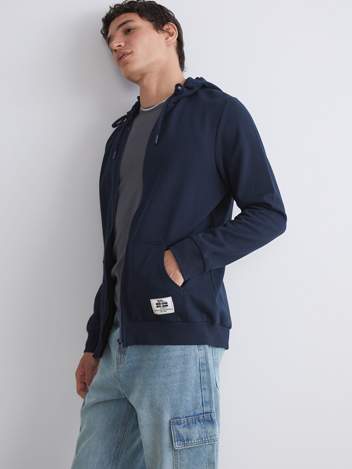 XSIDE Hooded Long Sleeve Men's Zip-Up Sweatshirt -W54602Z8-ZAM