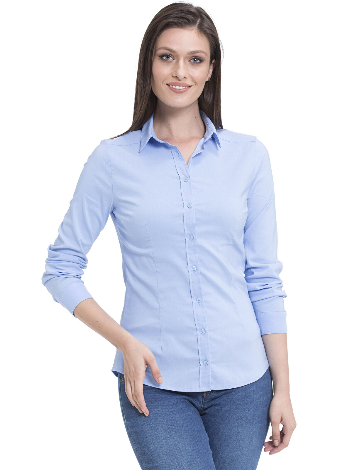 womens sky blue shirt