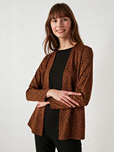 Turuncu Bisiklet Yaka Leopar Desenli Kazak Lc Waikiki