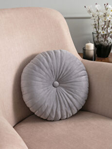 round grey throw pillow