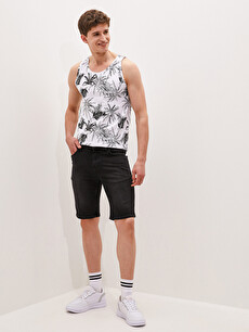 Skinny Fit Men's Jean Shorts -S14407Z8 