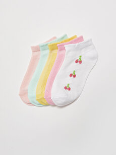 Носки для девочек короткие с принтом 5 пар