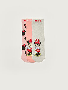 Носки для девочек с рисунком Минни Маус, 3 шт.
