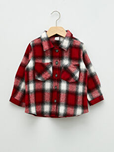 red plaid baby shirt