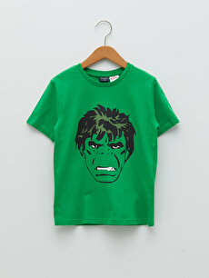 Crew Neck Hulk Printed Short Sleeve Boy T-Shirt -S22696Z4-GPN - LC Waikiki