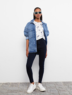 High Waist Skinny Fit Straight Pocket 