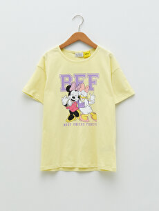Crew Neck Minnie Mouse and Daisy Duck Printed Short Sleeve Girls' T-Shirt  -S25567Z4-FTR - S25567Z4-FTR - LC Waikiki