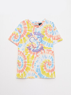 Crew Neck Mickey Mouse Printed Short 