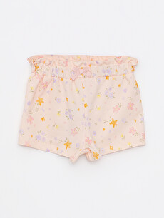 Elastic Waist Printed Baby Girl Shorts 
