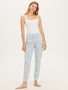 Mavi Desenli Jogger Pijama Alt Lc Waikiki