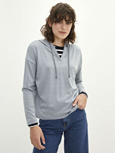 Hooded Regular Long Sleeve Women s Sweatshirt W1I640Z8 QYE