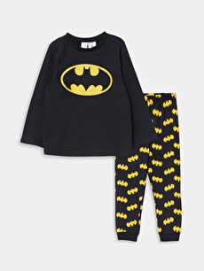 Crew Neck Long Sleeve Batman Printed Baby Boy Pajamas Set W27907Z1 RQN W27907Z1 RQN LC Waikiki