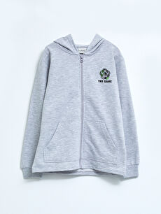 LC WAIKIKI Hooded Printed Long Sleeve Boys' Zippered