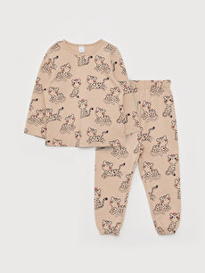 Crew Neck Long Sleeve Baby Girl Pajama Set W2BS55Z1 LQB