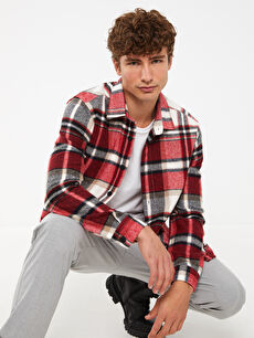 Regular Fit Long Sleeve Plaid Men's Lumberjack Shirt Jacket -W2CM64Z8-LPA -  W2CM64Z8-LPA - LC Waikiki