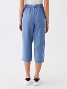 Elastic waist jean capris sales
