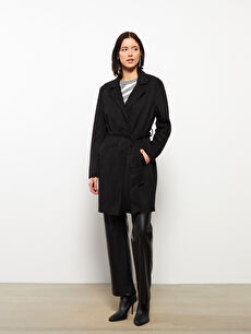 Jacket Collar Straight Long Sleeve Suede Look Women s Trench Coat S33205Z8 SN4 S33205Z8 SN4 LC Waikiki