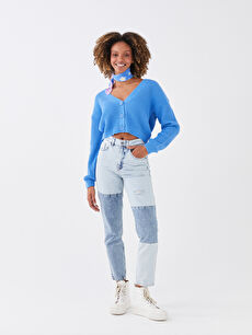 Color block mom jeans discount