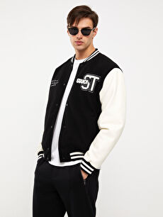 Standard Fit Long Sleeve Men's College Jacket -W30483Z8-CVL - W30483Z8-CVL  - LC Waikiki