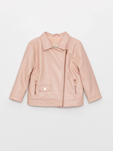 Pink leather jacket for baby sales girl